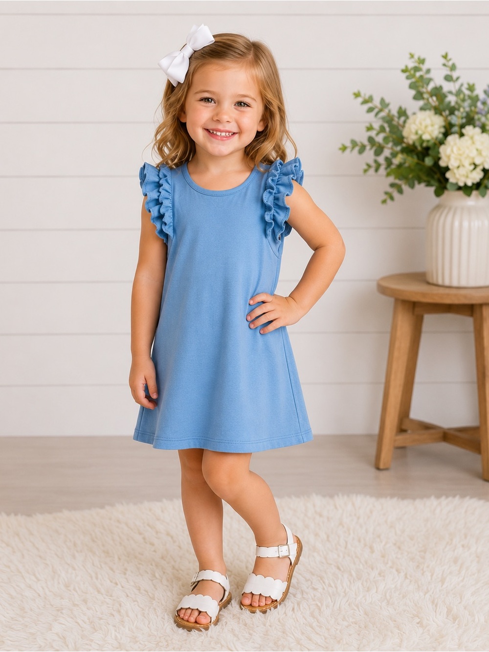 TBBC Ruehling Ruffle Dress - blue